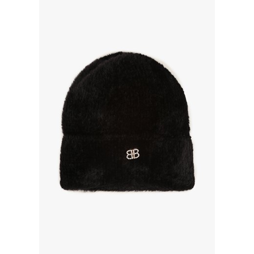 Czarna Czapka Beanie z Wiskozą Wełną i Naszywką Zolirra ze sklepu renee.pl w kategorii Czapki zimowe damskie - zdjęcie 186254636