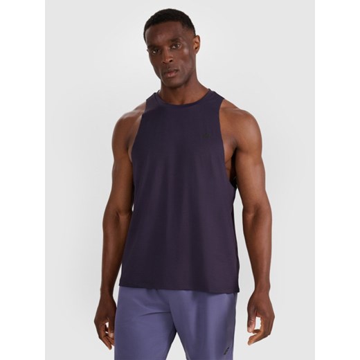 Męski tank top treninowy 4F 4FWAW25TFSLM554 - granatowy ze sklepu Sportstylestory.com w kategorii T-shirty męskie - zdjęcie 186254855