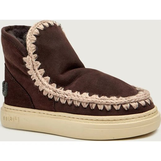 MOU Śniegowce Eskimo sneak bold glitter logo | z dodatkiem wełny | zamsz ze sklepu Gomez Fashion Store w kategorii Śniegowce damskie - zdjęcie 186255008