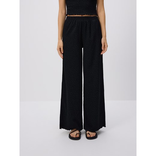 Reserved - Spodnie w kropki - czarny ze sklepu Reserved w kategorii Spodnie damskie - zdjęcie 186257139