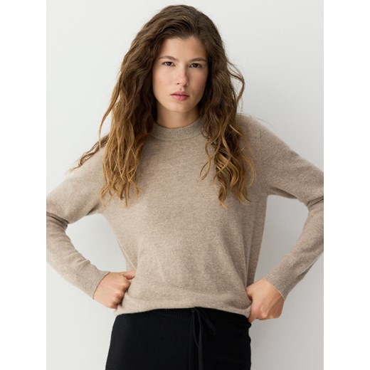 Reserved - Sweter z kaszmiru - beżowy ze sklepu Reserved w kategorii Swetry damskie - zdjęcie 186257428