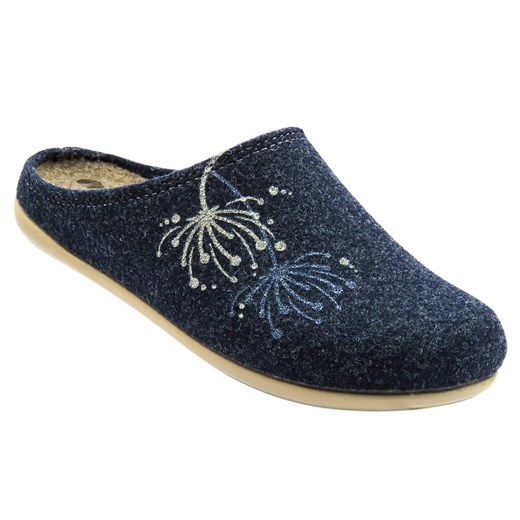 Kapcie damskie filcowe - Inblu GF-30, szaro-niebieskie ze sklepu ulubioneobuwie w kategorii Kapcie damskie - zdjęcie 186257896