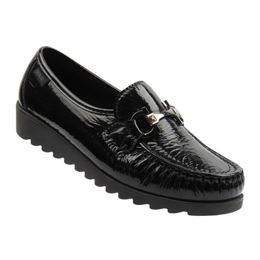 Skórzane półbuty, mokasyny damskie czarne Solo 014W ze sklepu ulubioneobuwie w kategorii Półbuty damskie - zdjęcie 186257906