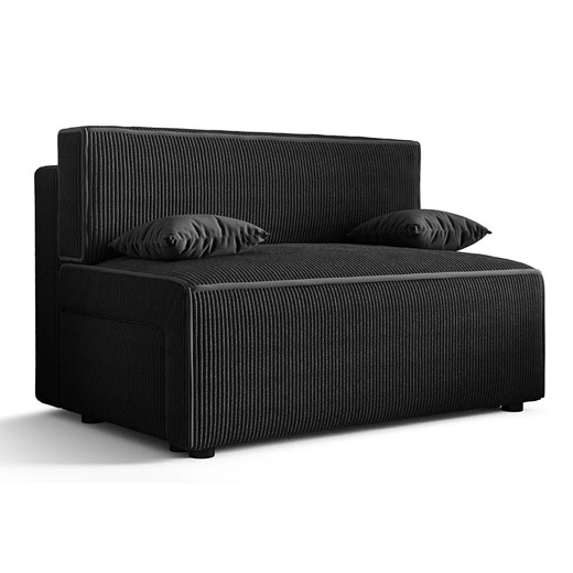 Czarna tapicerowana sofa z funkcją spania E3-B38 ze sklepu Edinos.pl w kategorii Sofy i kanapy - zdjęcie 186258319