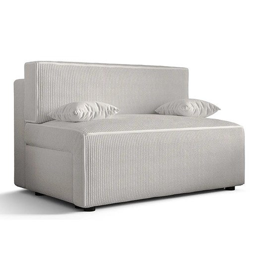 Biała sztruksowa sofa rozkładana z pojemnikiem L1-K41 ze sklepu Edinos.pl w kategorii Sofy i kanapy - zdjęcie 186258357