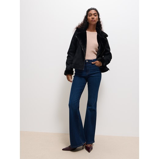 Mohito - Czarna kurtka z futerkiem - czarny Mohito 36 Mohito