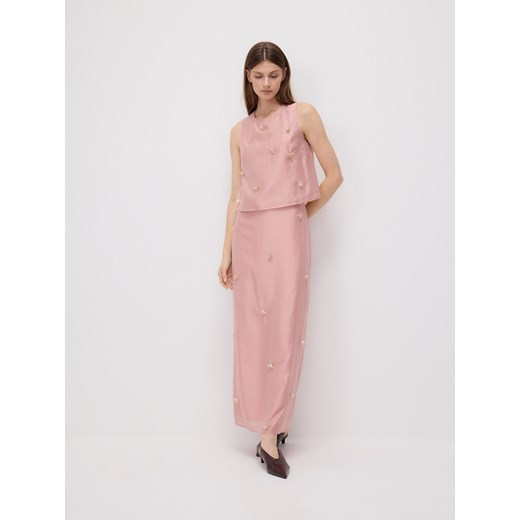 Reserved - Spódnica z aplikacją - brudny róż ze sklepu Reserved w kategorii Spódnice - zdjęcie 186259418