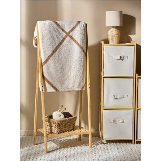 Sinsay - Koc z minimalistycznym wzorem - beżowy - id: 345FV-08X - marki Sinsay - 186261928 Sinsay - Koc z minimalistycznym wzorem - beżowy ze sklepu Sinsay w kategorii Koce i pledy - zdjęcie 186261928