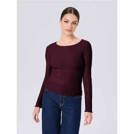 Sinsay - Bluzka z długimi rękawami - bordowy ze sklepu Sinsay w kategorii Bluzki damskie - zdjęcie 186261957