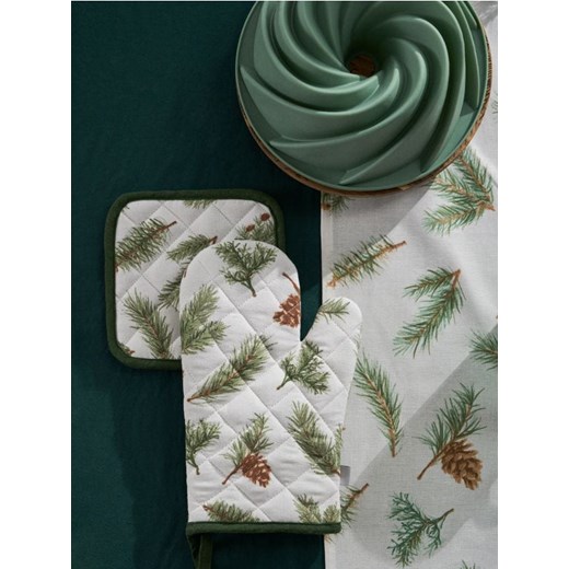 Sinsay - Rękawica kuchenna 2 pack z motywem świerku - zielony ze sklepu Sinsay w kategorii Fartuchy kuchenne - zdjęcie 186261989