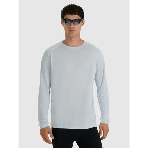 Męski longsleeve do biegania 4F 4FWAW25TFLOM413 - niebieski ze sklepu Sportstylestory.com w kategorii T-shirty męskie - zdjęcie 186263235