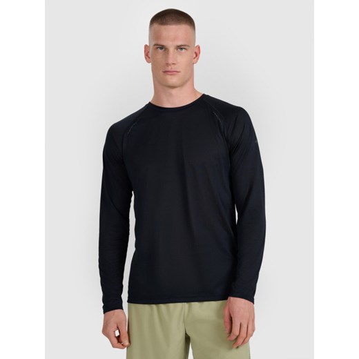 Męski longsleeve do biegania 4F 4FWAW25TFLOM413 - czarny ze sklepu Sportstylestory.com w kategorii T-shirty męskie - zdjęcie 186263246