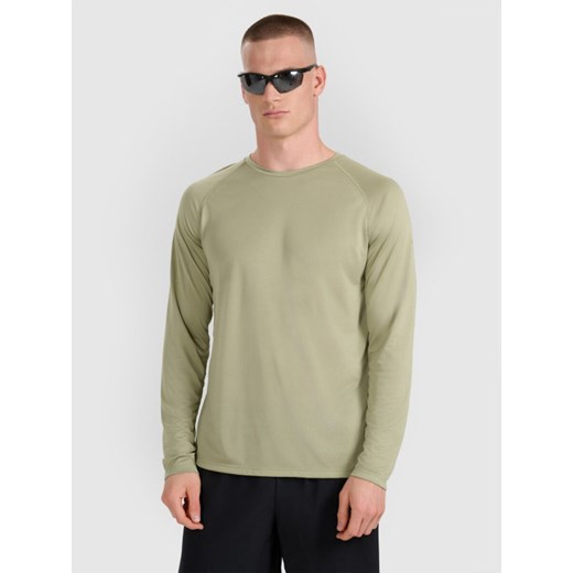 Męski longsleeve do biegania 4F 4FWAW25TFLOM413 - oliwkowy ze sklepu Sportstylestory.com w kategorii T-shirty męskie - zdjęcie 186263256