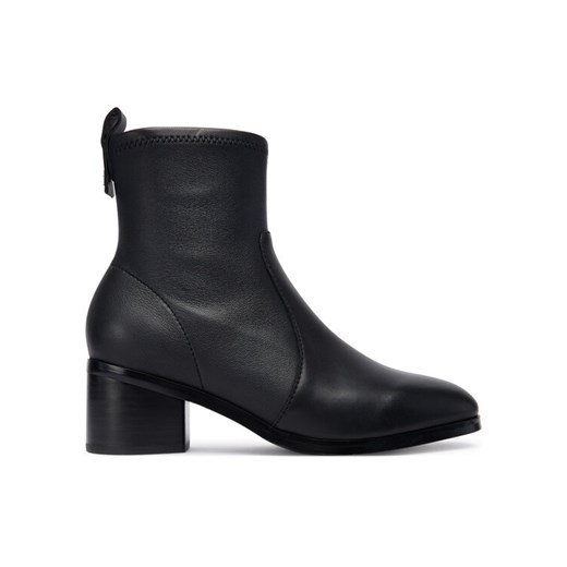 Botki Tommy Hilfiger Th Stretch Leather Bootie FW0FW08860 Czarny ze sklepu eobuwie.pl w kategorii Botki - zdjęcie 186264835