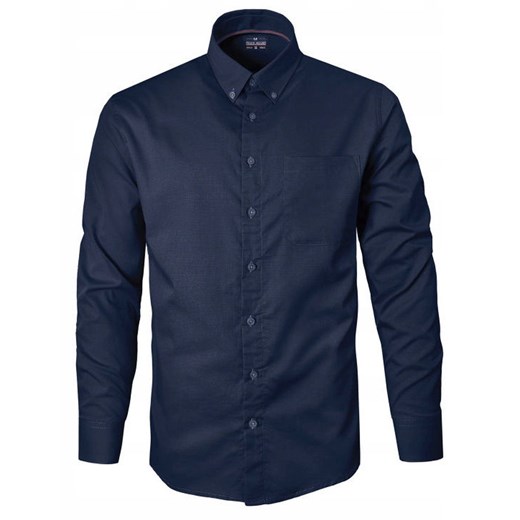 Delikatnie Taliowana Koszula Weekendowa - Pako Jeans - Granatowa KSDCpjnsFORTgr ze sklepu JegoSzafa.pl w kategorii Koszule męskie - zdjęcie 186265728