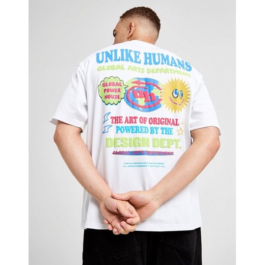 UNLIKE HUMANS T-SHIRT GLOBE DEPT TEE WHT-WHT ze sklepu JD Sports  w kategorii T-shirty męskie - zdjęcie 186265887