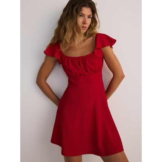Reserved - Sukienka mini z falbanami - czerwony ze sklepu Reserved w kategorii Sukienki - zdjęcie 186266018