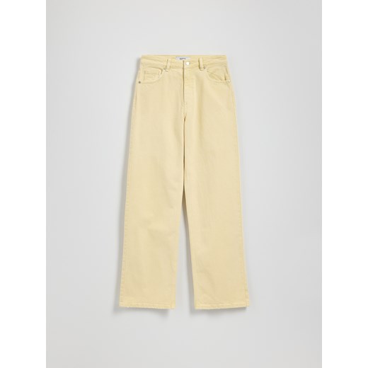 Reserved - Jeansy wide leg - żółty ze sklepu Reserved w kategorii Jeansy damskie - zdjęcie 186266107