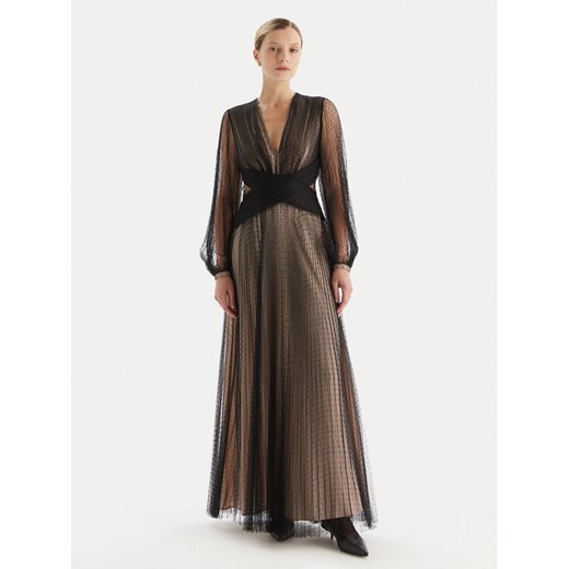 TWINSET Sukienka wieczorowa 252TT2021 Czarny Regular Fit ze sklepu MODIVO w kategorii Sukienki - zdjęcie 186267385