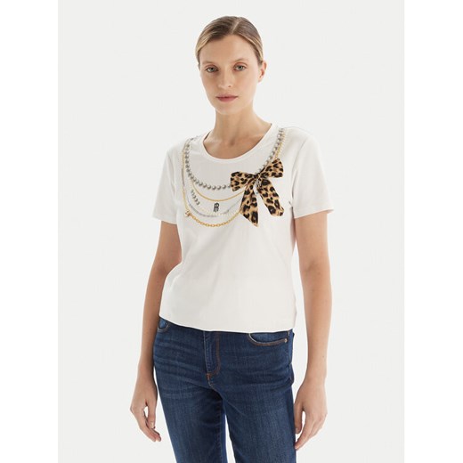 Fracomina T-Shirt FR25WT3004J40108 Biały Regular Fit ze sklepu MODIVO w kategorii Bluzki damskie - zdjęcie 186267558