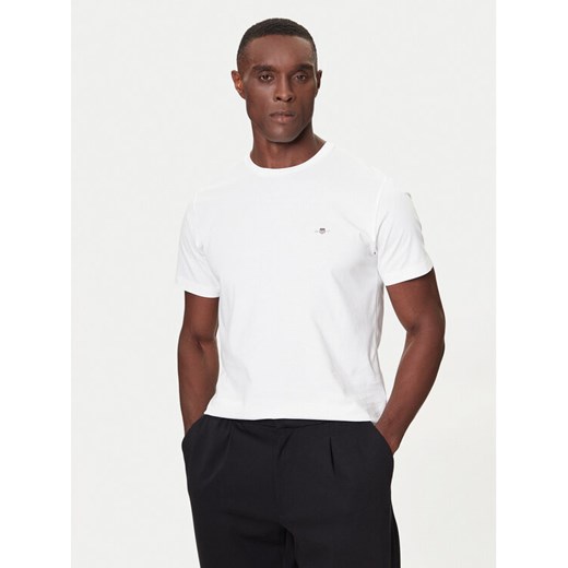 Gant T-Shirt 2004080 Biały Regular Fit ze sklepu MODIVO w kategorii T-shirty męskie - zdjęcie 186267579