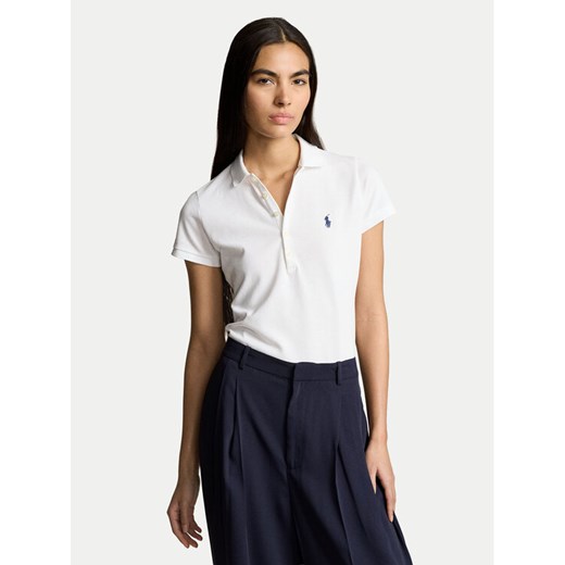 Polo Ralph Lauren Polo 211870245001 Biały Slim Fit ze sklepu MODIVO w kategorii Bluzki damskie - zdjęcie 186267599