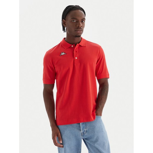 Kappa Polo Logo Sharas Mss 302B3D0 Czerwony Regular Fit ze sklepu MODIVO w kategorii T-shirty męskie - zdjęcie 186267648