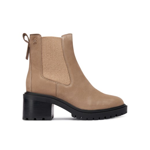 Tommy Hilfiger Botki Th Nubuck Chelsea Cleated Heel FW0FW09158 Beżowy ze sklepu MODIVO w kategorii Botki - zdjęcie 186267649