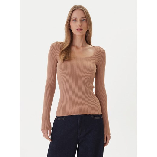 Kontatto Sweter 3M0830C Beżowy Slim Fit ze sklepu MODIVO w kategorii Swetry damskie - zdjęcie 186267676
