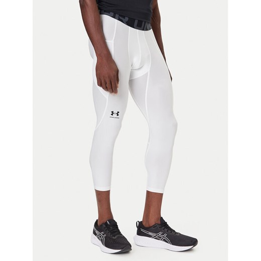 Under Armour Legginsy HeatGear® 1361588 Biały Slim Fit ze sklepu MODIVO w kategorii Bielizna termoaktywna męska - zdjęcie 186267715