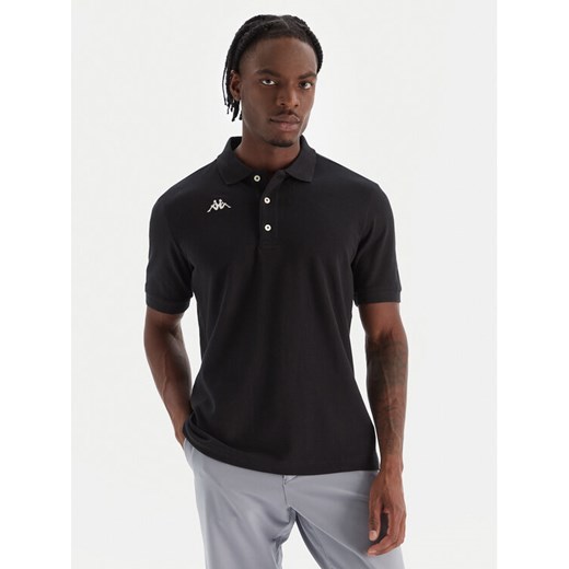 Kappa Polo Logo Sharas Mss 302B3D0 Czarny Regular Fit ze sklepu MODIVO w kategorii T-shirty męskie - zdjęcie 186267735