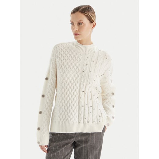 Fracomina Golf FR25WT7037K47101 Écru Relaxed Fit ze sklepu MODIVO w kategorii Swetry damskie - zdjęcie 186267755