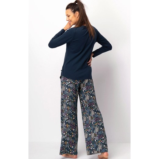 Bawełniana piżama damska LNS 571, Kolor granatowy-wzór, Rozmiar S, Key ze sklepu Intymna w kategorii Piżamy damskie - zdjęcie 186270507