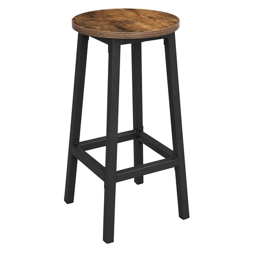 Drewniany rustykalny taboret na czarnym stelażu T6-M59 Elior Edinos.pl
