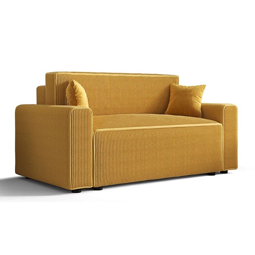 Musztardowa rozkładana sofa tapicerowana C8-H29 ze sklepu Edinos.pl w kategorii Sofy i kanapy - zdjęcie 186270659