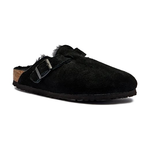 Birkenstock Skórzane mule Boston LEVE | shearling | narrow fit ze sklepu Gomez Fashion Store w kategorii Klapki damskie - zdjęcie 186270708