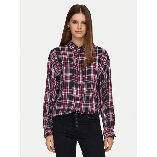 ONLY Koszula Evia 15355741 Bordowy Loose Fit ze sklepu MODIVO w kategorii Koszule damskie - zdjęcie 186272747
