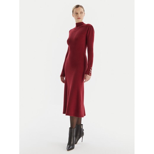 Artigli Sukienka dzianinowa ACAB003090 Bordowy Regular Fit ze sklepu MODIVO w kategorii Sukienki - zdjęcie 186272749