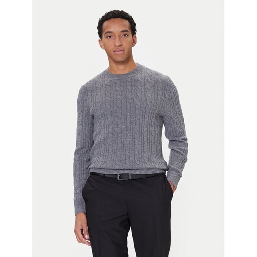 BOSS Sweter H-Hetico 50549975 Szary Regular Fit ze sklepu MODIVO w kategorii Swetry męskie - zdjęcie 186272767
