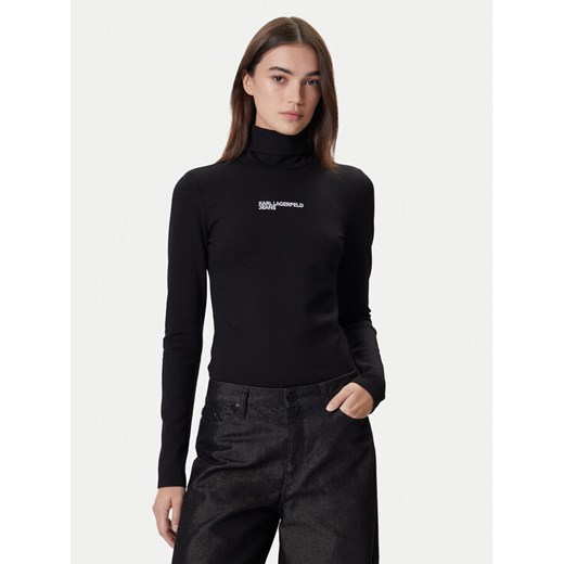 Karl Lagerfeld Jeans Golf A4W17015 Czarny Slim Fit ze sklepu MODIVO w kategorii Swetry damskie - zdjęcie 186272768