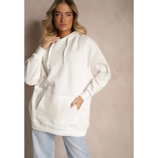 Biała Bluza z Kapturem Foss - id: WPU-3924-71-WHITE - marki Renee - 186274195 Biała Bluza z Kapturem Foss ze sklepu renee.pl w kategorii Bluzy damskie - zdjęcie 186274195