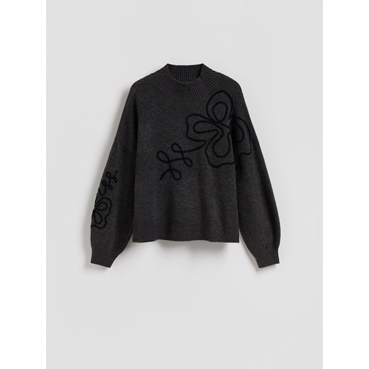Reserved - Sweter oversize - ciemnoszary ze sklepu Reserved w kategorii Swetry damskie - zdjęcie 186274227