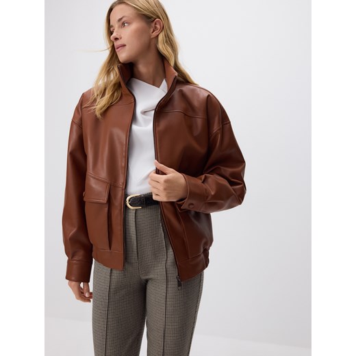 Reserved - Spodnie z paskiem - brązowy Reserved M Reserved