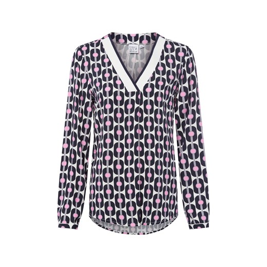 Emily van den Bergh Bluzka damska tunika Kobiety wiskoza granatowy wzorzysty ze sklepu vangraaf w kategorii Bluzki damskie - zdjęcie 186274505