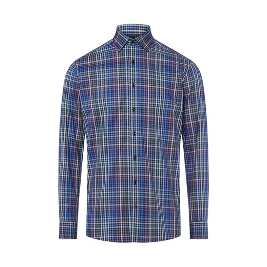 Finshley & Harding Męska koszula biznesowa Mężczyźni Modern Fit Bawełna granatowy w kratkę ze sklepu vangraaf w kategorii Koszule męskie - zdjęcie 186274506