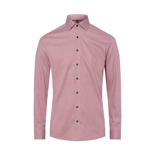 Finshley & Harding Męska koszula biznesowa Mężczyźni Modern Fit Bawełna bordowy w kratkę ze sklepu vangraaf w kategorii Koszule męskie - zdjęcie 186274507