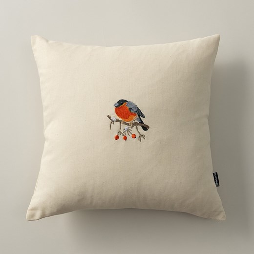 Poszewka na poduszkę Robin on Branch  43x43 cm ze sklepu dekoria.pl w kategorii Dekoracje bożonarodzeniowe - zdjęcie 186274675