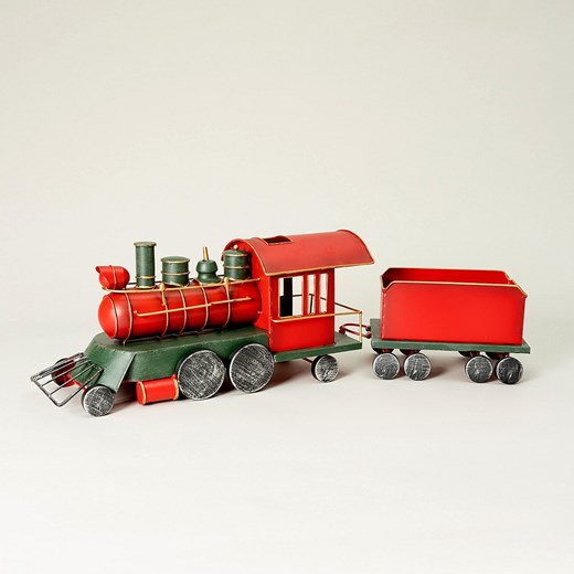 Pociąg z wagonikiem 73x15x21 cm ze sklepu dekoria.pl w kategorii Dekoracje bożonarodzeniowe - zdjęcie 186274709