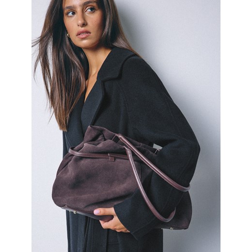 Mohito - Skórzana torebka - ciemnobrązowy Mohito ONE SIZE Mohito