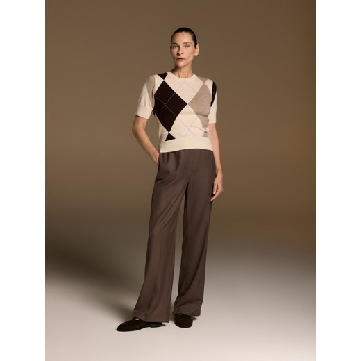 Reserved - Wełniany sweter w romby - wielobarwny Reserved XS Reserved